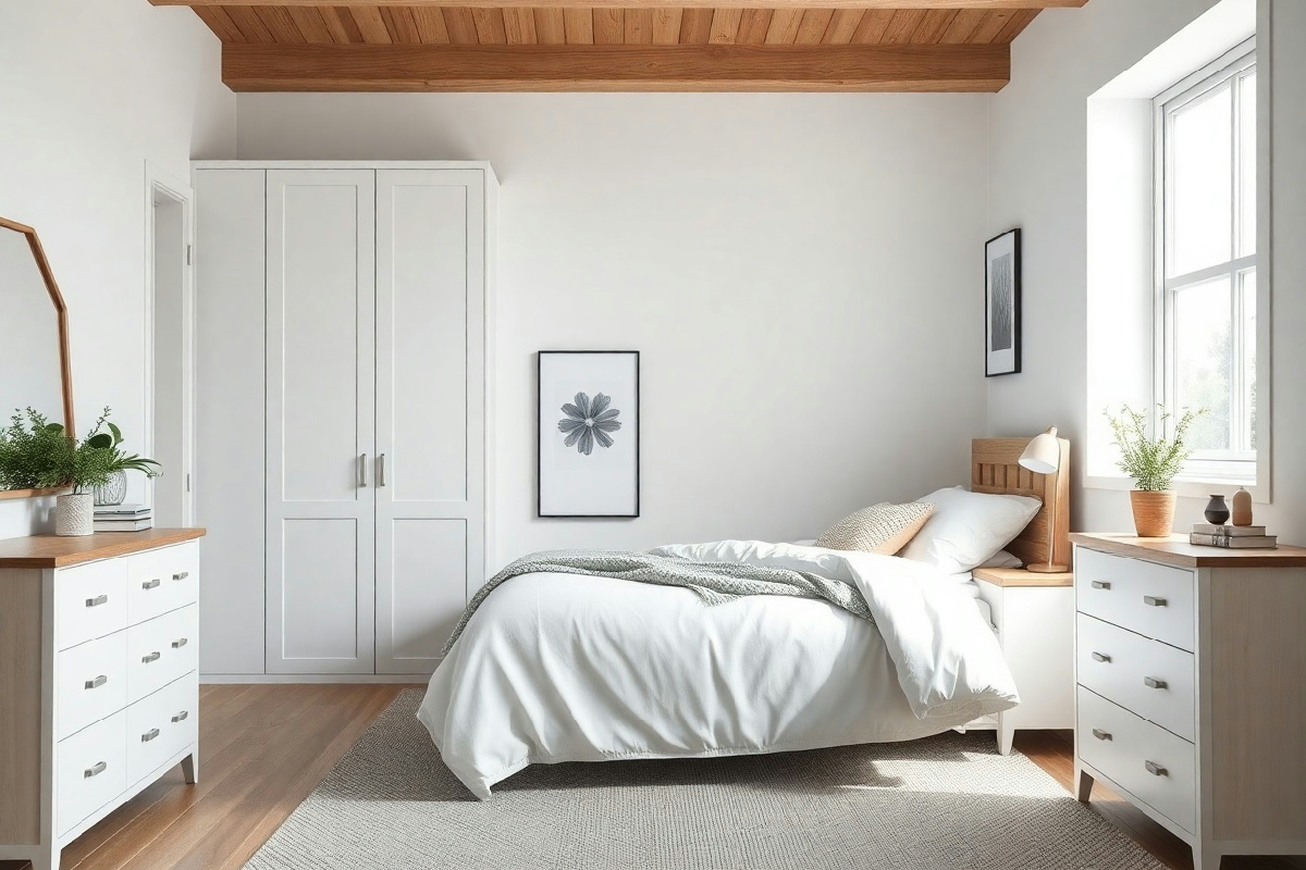 Creatività esplosiva: design in bianco e rovere per camere da sogno sotto i 3 metri di spazio